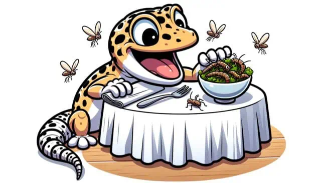 Leopard Gecko eating bugs