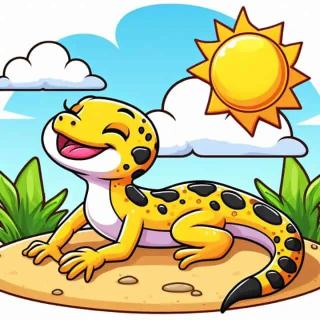 Leopard Gecko enjoying the sun