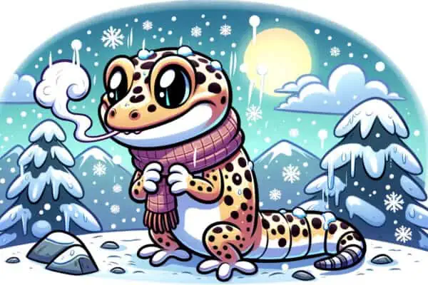 Leopard Gecko feeling cold