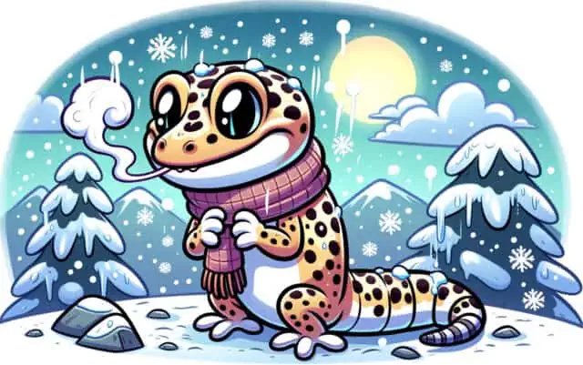 Leopard Gecko feeling cold