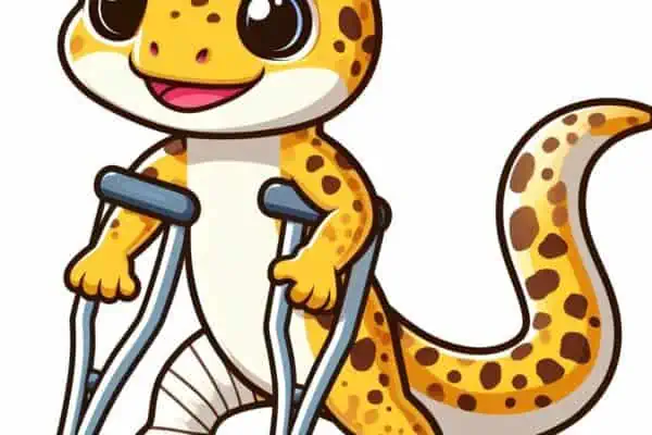 Leopard Gecko with broken leg