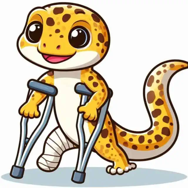 Leopard Gecko with broken leg