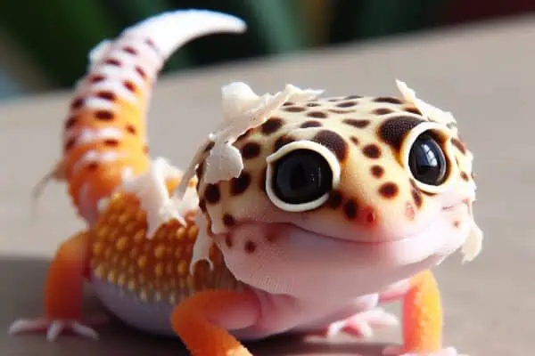 Shed Skin Stuck on Head of Leopard Gecko