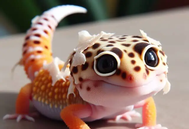 Shed Skin Stuck on Head of Leopard Gecko